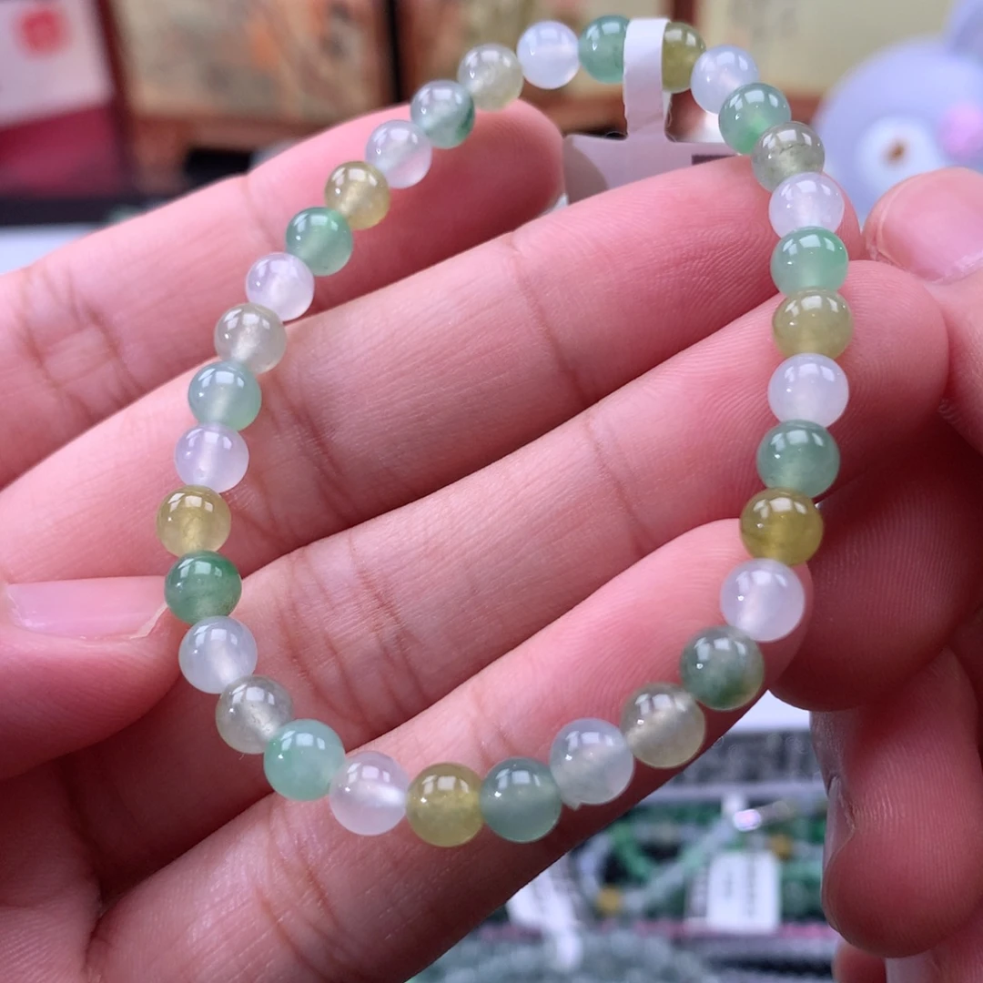 翡翠未镶嵌手链卡5+