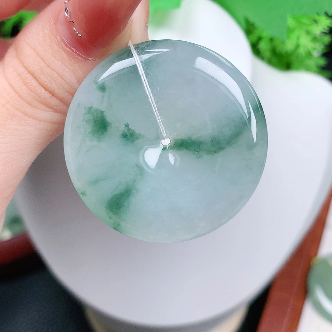 翡翠未镶嵌颈饰平安38.1-5.7