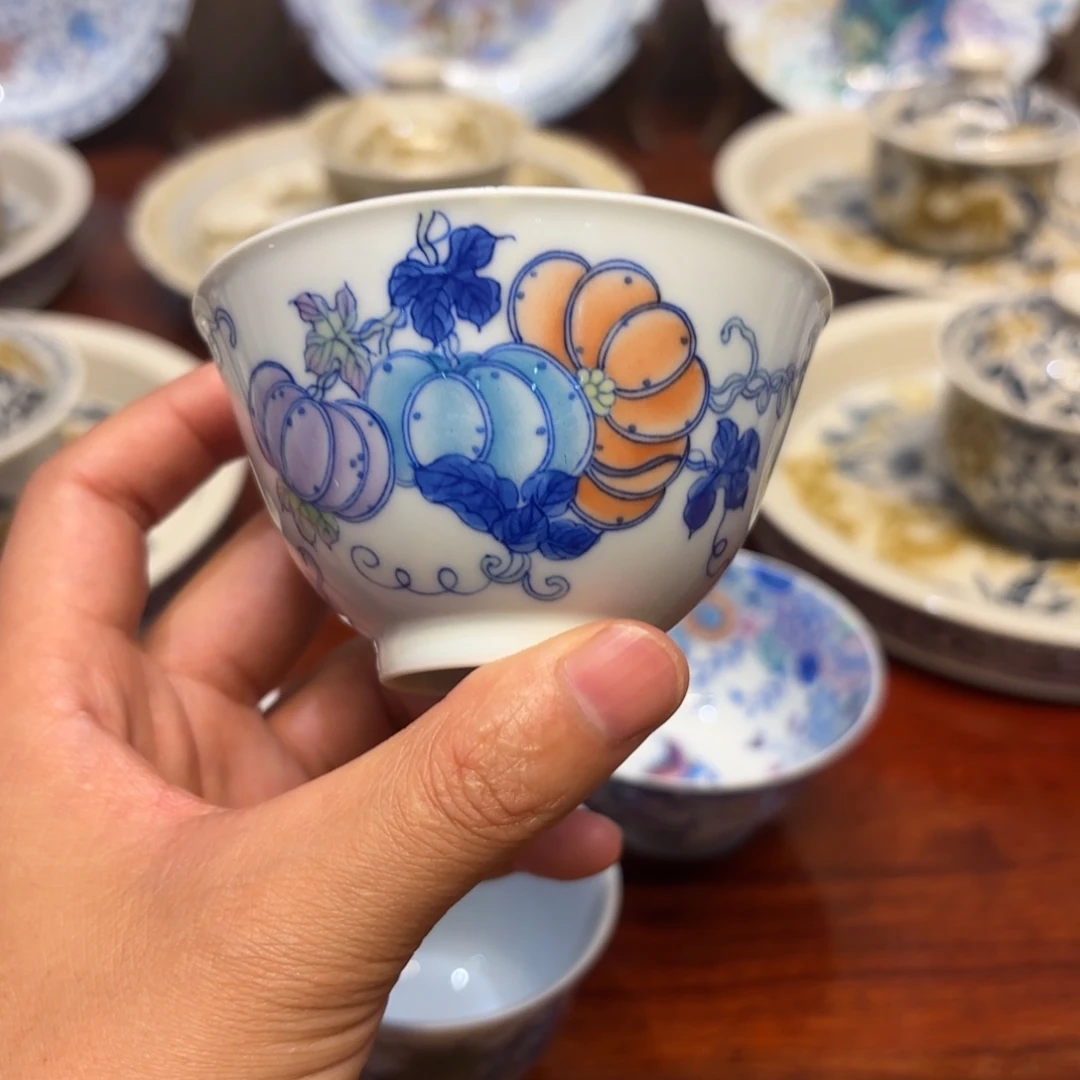 瓷片景德镇手绘茶具微瑕福利斗彩