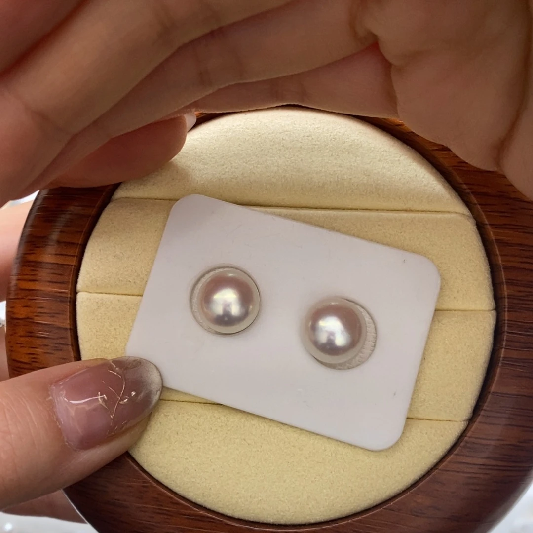 淡水珍珠耳饰银S925镶嵌