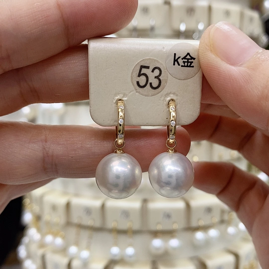 耳饰淡水珍珠18K金镶嵌