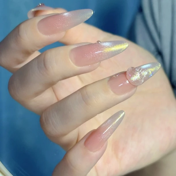 水母  琉璃苣 纯手工穿戴美甲贴片