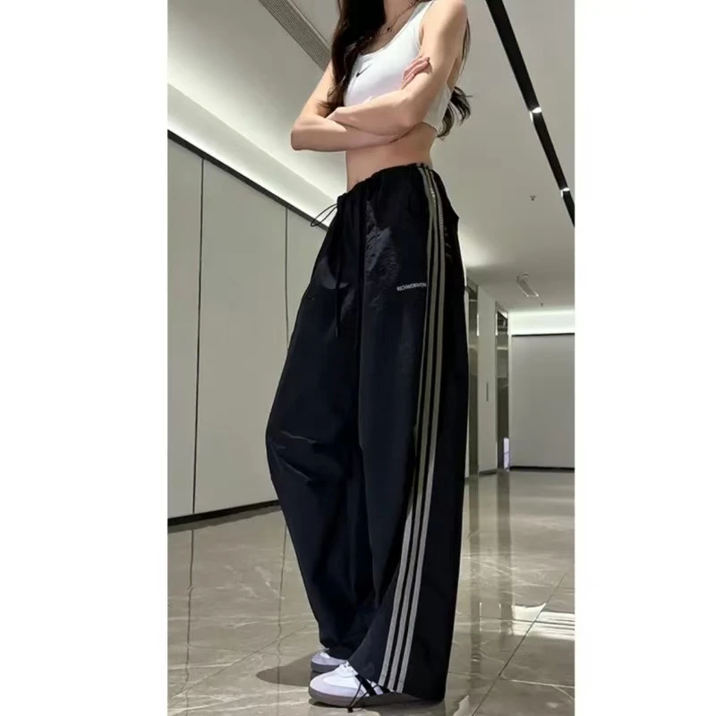 薄款侧边条阔腿休闲长裤 嘎嘎好穿 男女同款