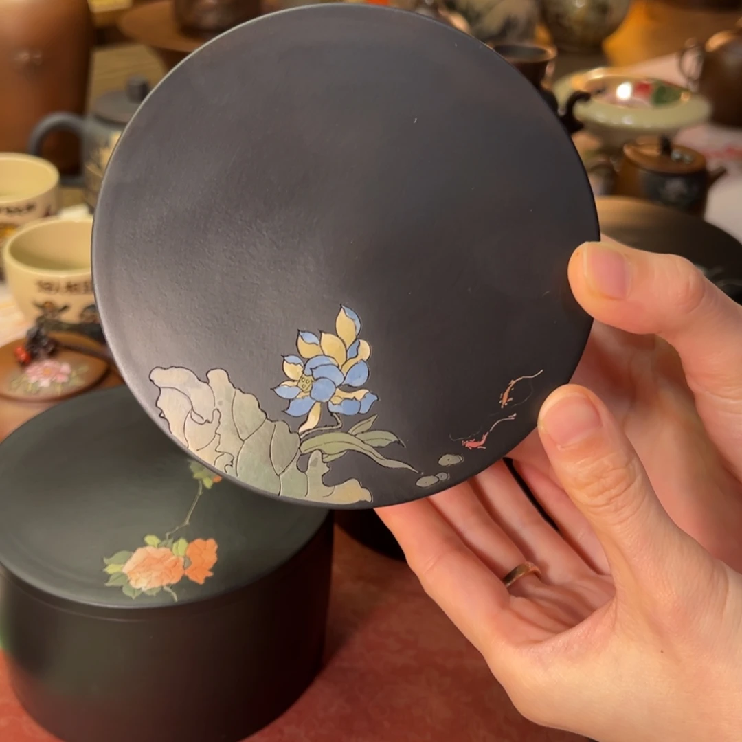 汇***汇建水紫陶刻填散茶罐