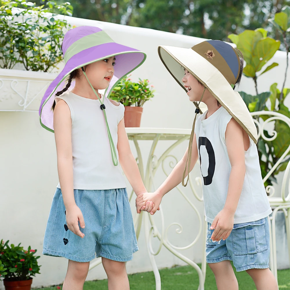 春夏新款儿童披肩帽宝宝大帽檐遮阳帽防紫外线太阳帽