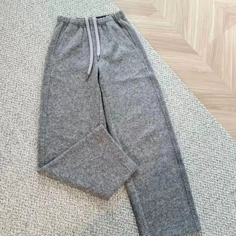 【澳毛裤】高级质感!拉绒工艺 羊毛窄版直筒弯刀裤高腰显瘦秋冬弹力