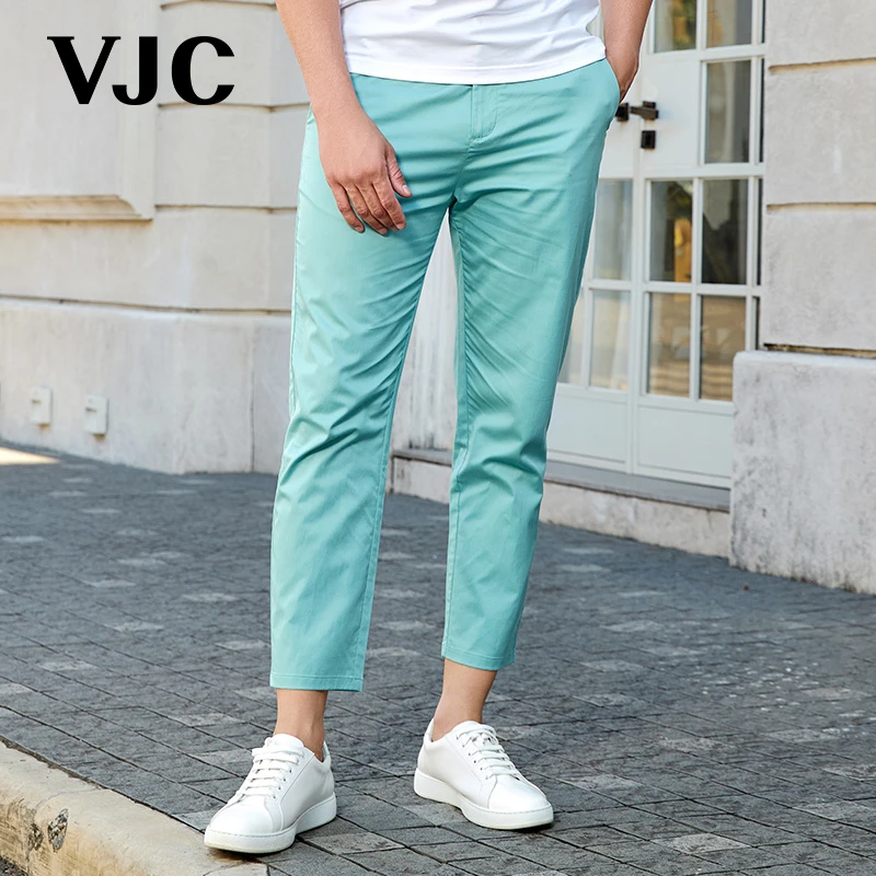 VJC/威杰思2025春季新款男装时尚休闲九分裤刺绣通勤B24BP2509