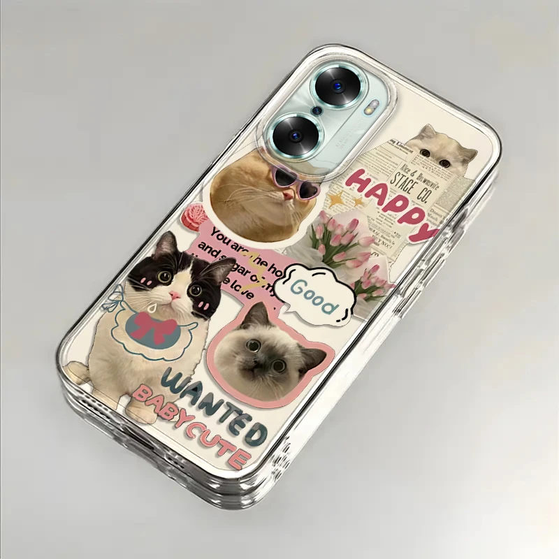 HAPPY小猫适用荣耀60手机壳荣耀60Pro防摔60SE全包硅胶保护套女