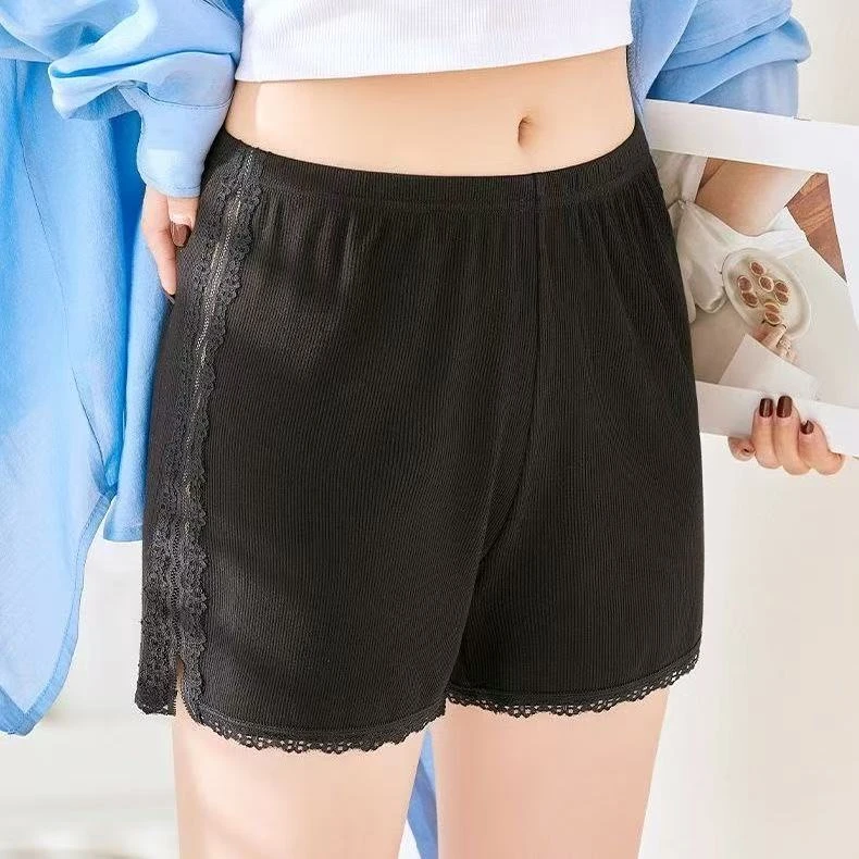 品质上新！女士软糯+冰感蕾丝花边防走光安全裤（拍一发二））ZJ230
