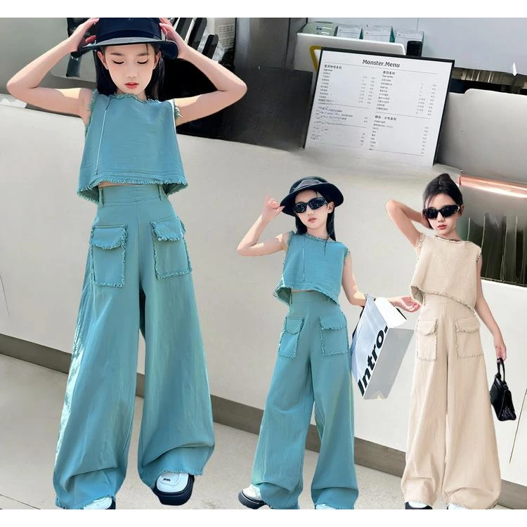 宝宝反季衣服2025新款夏季时尚儿童阔腿裤洋气百搭休闲潮