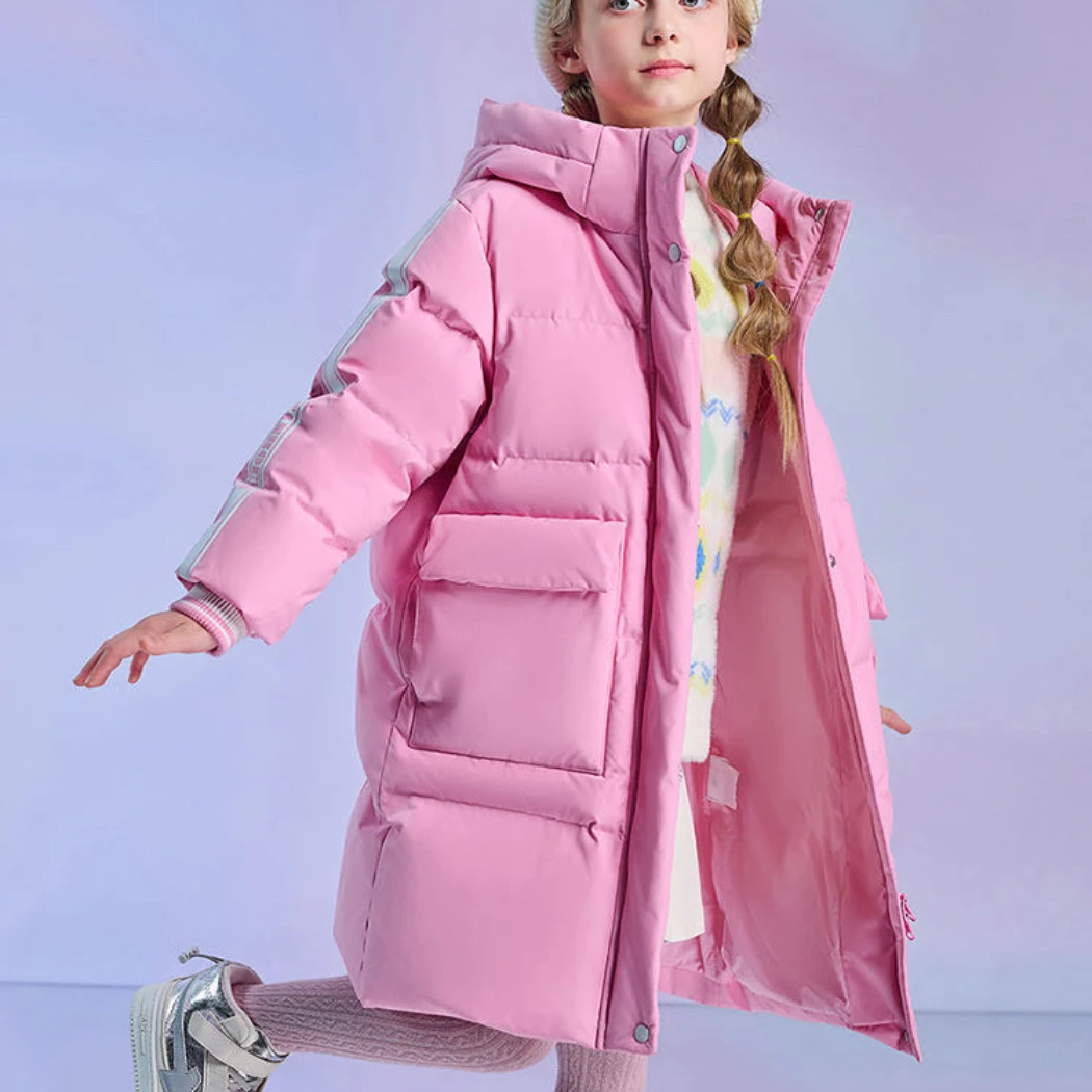 【断码福利】儿童中长款连帽羽绒服230609