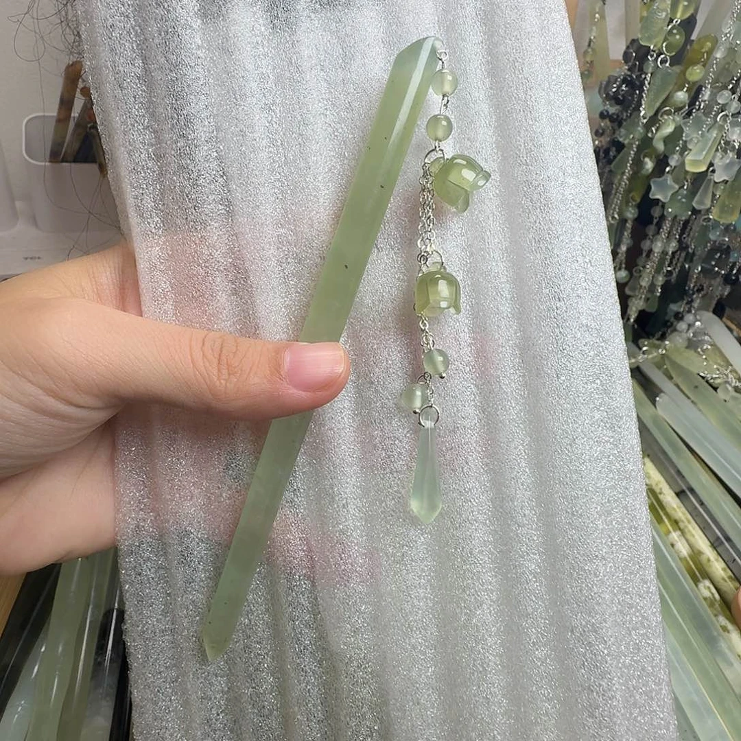 蛇纹石玉合金发饰