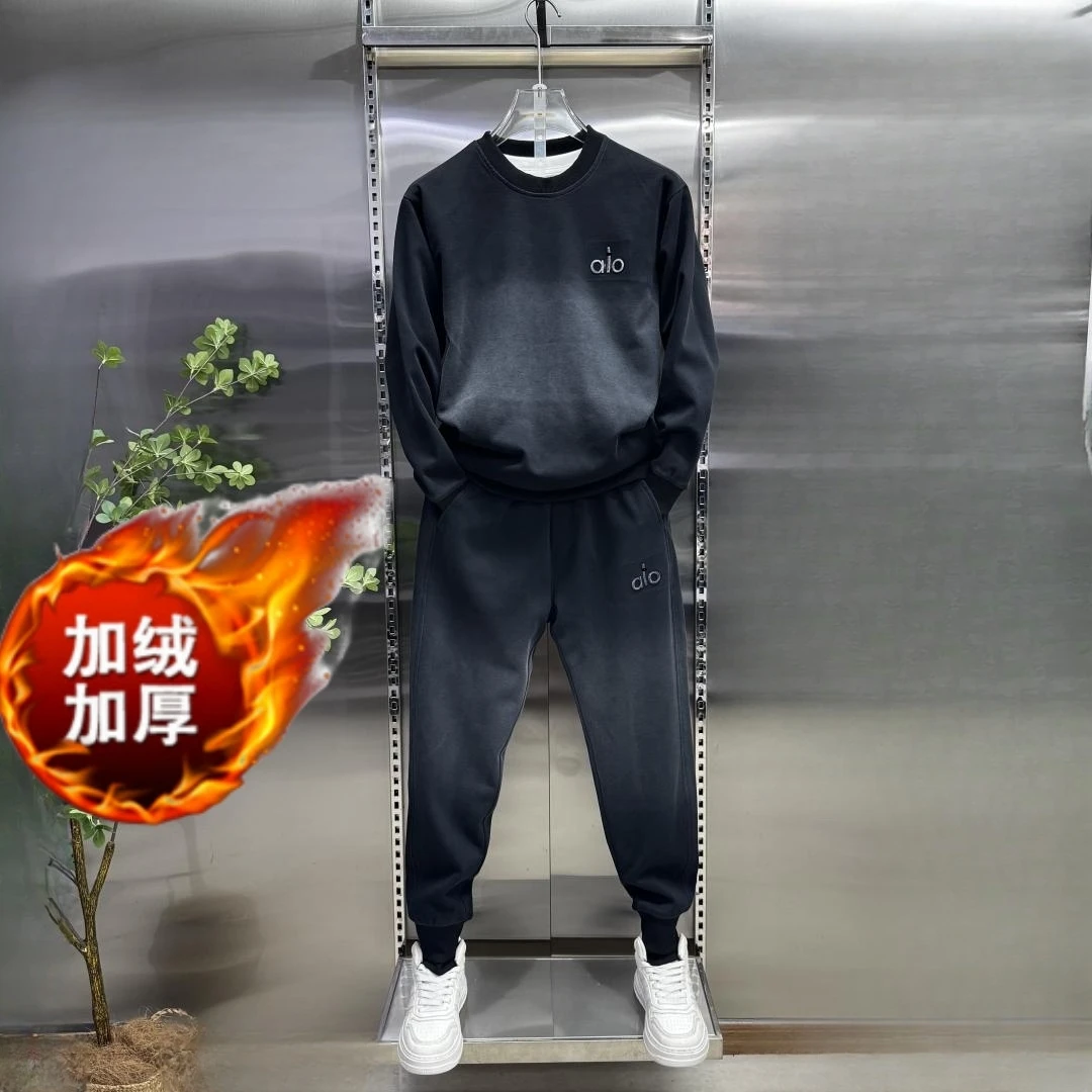 秋冬男士运动套装水洗渐变色潮牌两件套时尚休闲一整套卫衣卫裤