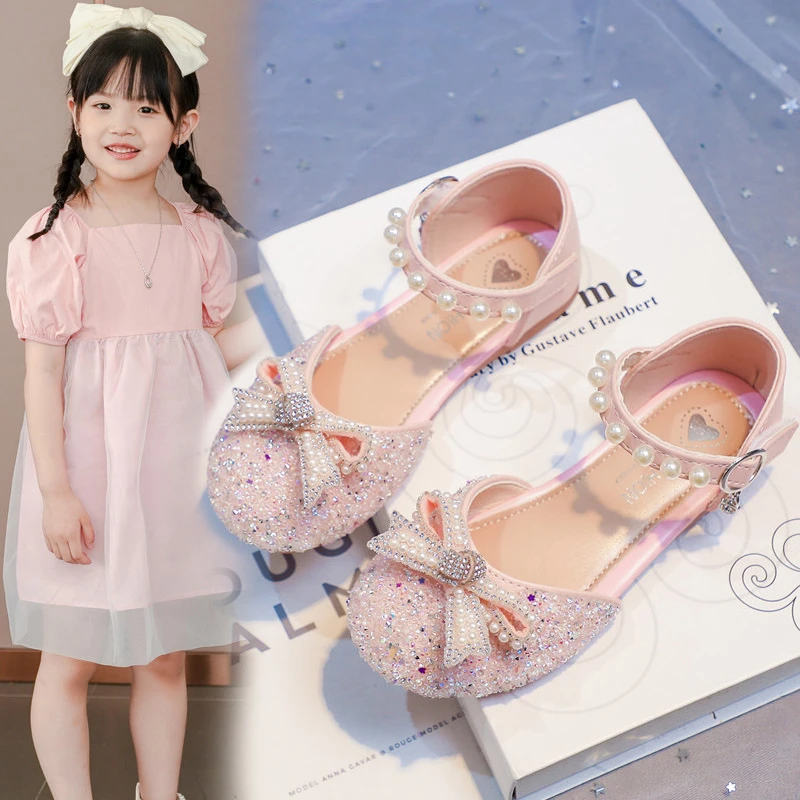 女童包头凉鞋水钻公主鞋夏季2025新款软底中大童儿童宝宝女孩单鞋