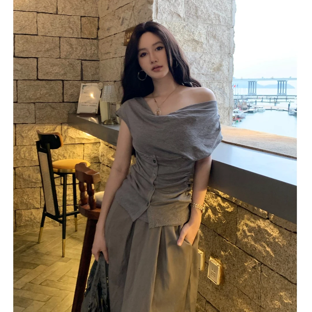【JiaYi】森苏玛 气质显瘦小众不规则法式套装-SW0908+SW0878