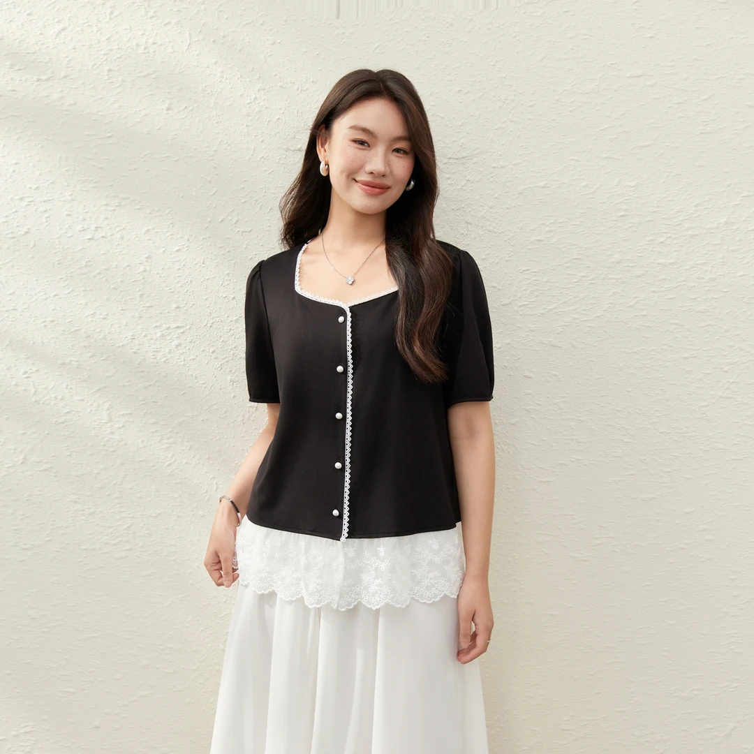 【时髦洋气针织衫】纤莉秀大码女装拼接时尚百搭针织衫QK2495