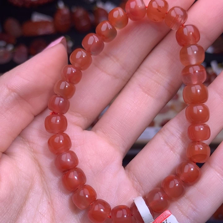 南红玛瑙未镶嵌珠宝半成品冰飘老型8mm单圈