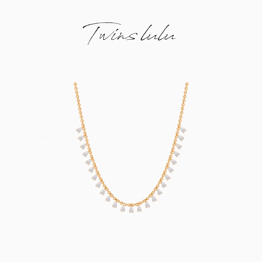 TWINS LULU 925银 镀k金 【官方正品】百搭气质水滴项链TSJ9683