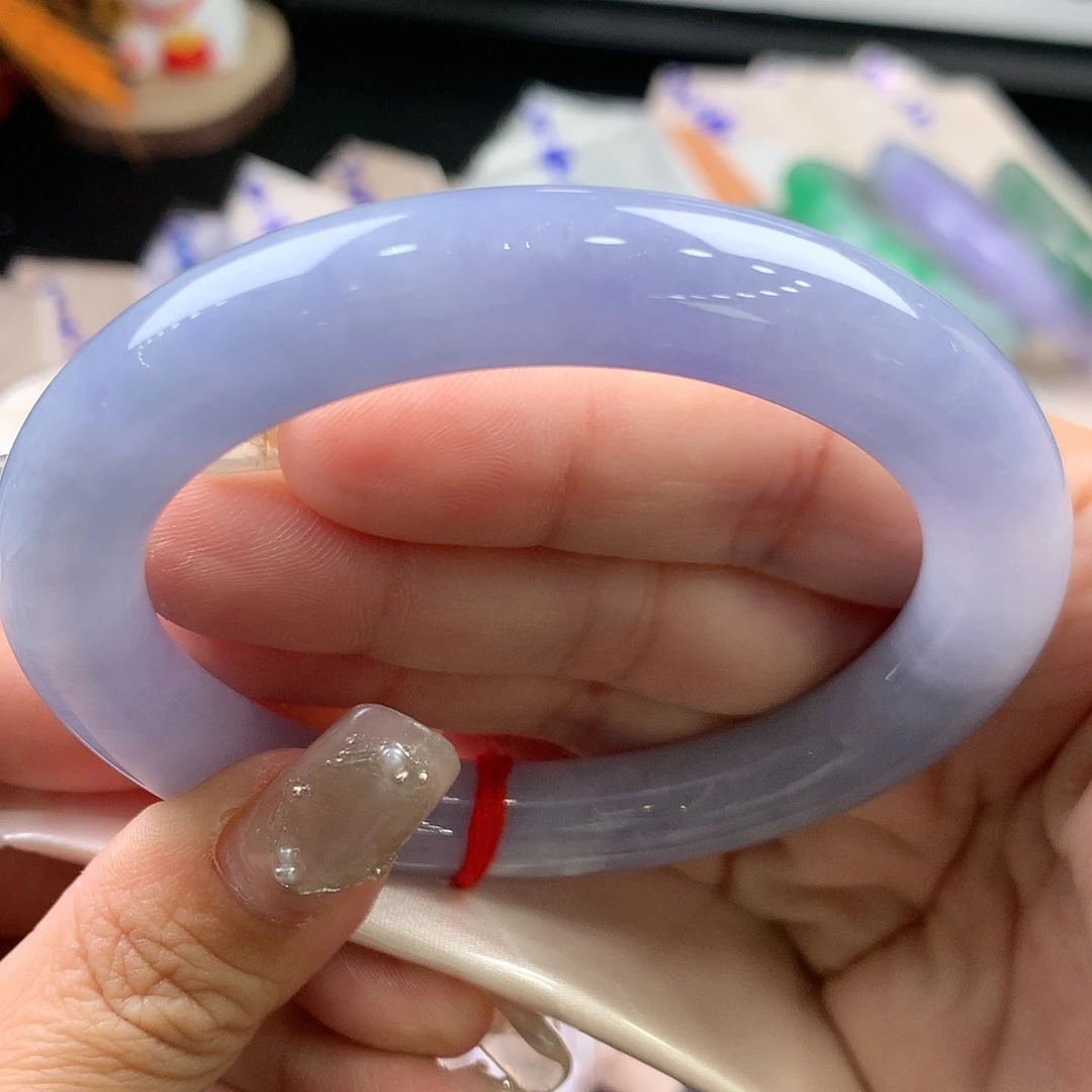 翡翠未镶嵌手镯57.4圆条