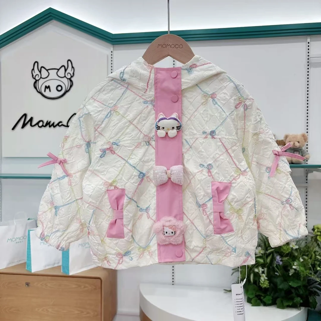 MOMOCO秋季新款女童立体提花刺绣外套儿童玩偶百搭上衣DSM648G