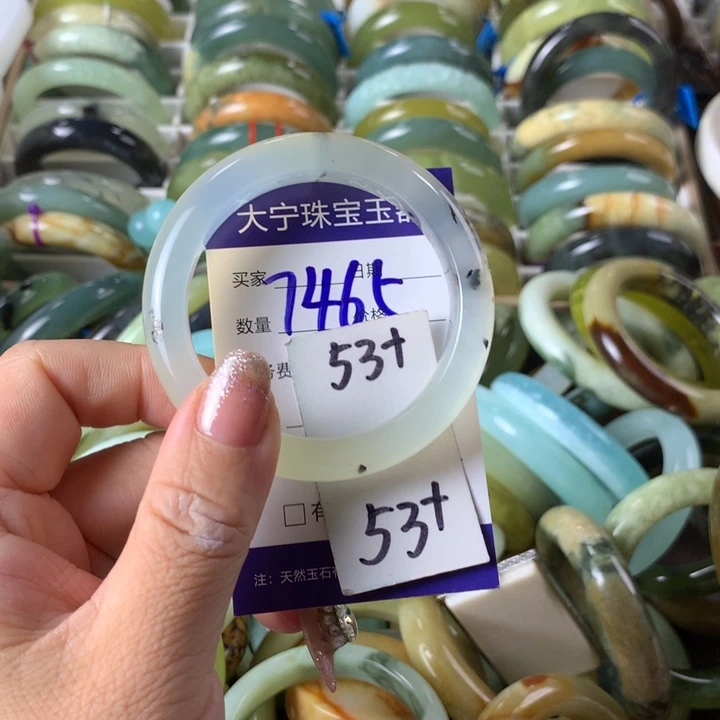 未镶嵌蛇纹石玉手镯7465