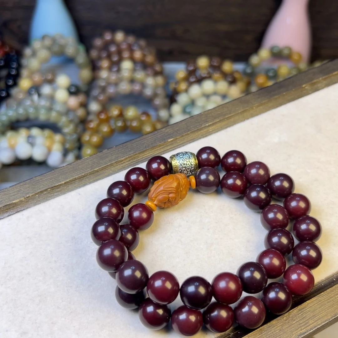 菩提根/象牙果手串   朱砂供财财
