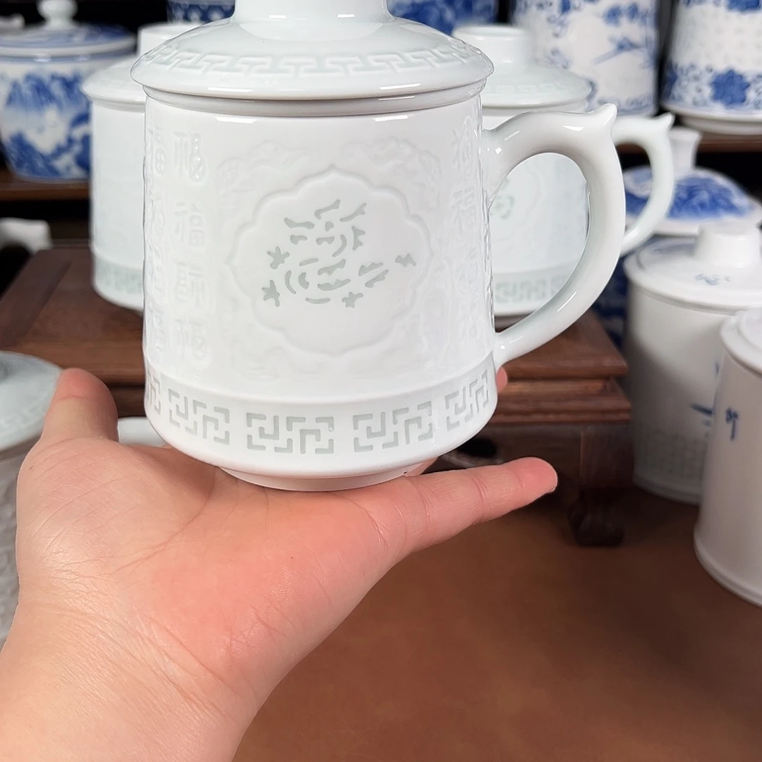 猛***兄生肖马景德镇高温陶瓷办公杯家用