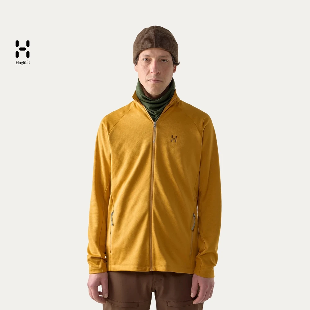 Haglofs火柴棍男子中层夹克抓绒衣外套秋冬新款立领开衫防风保暖