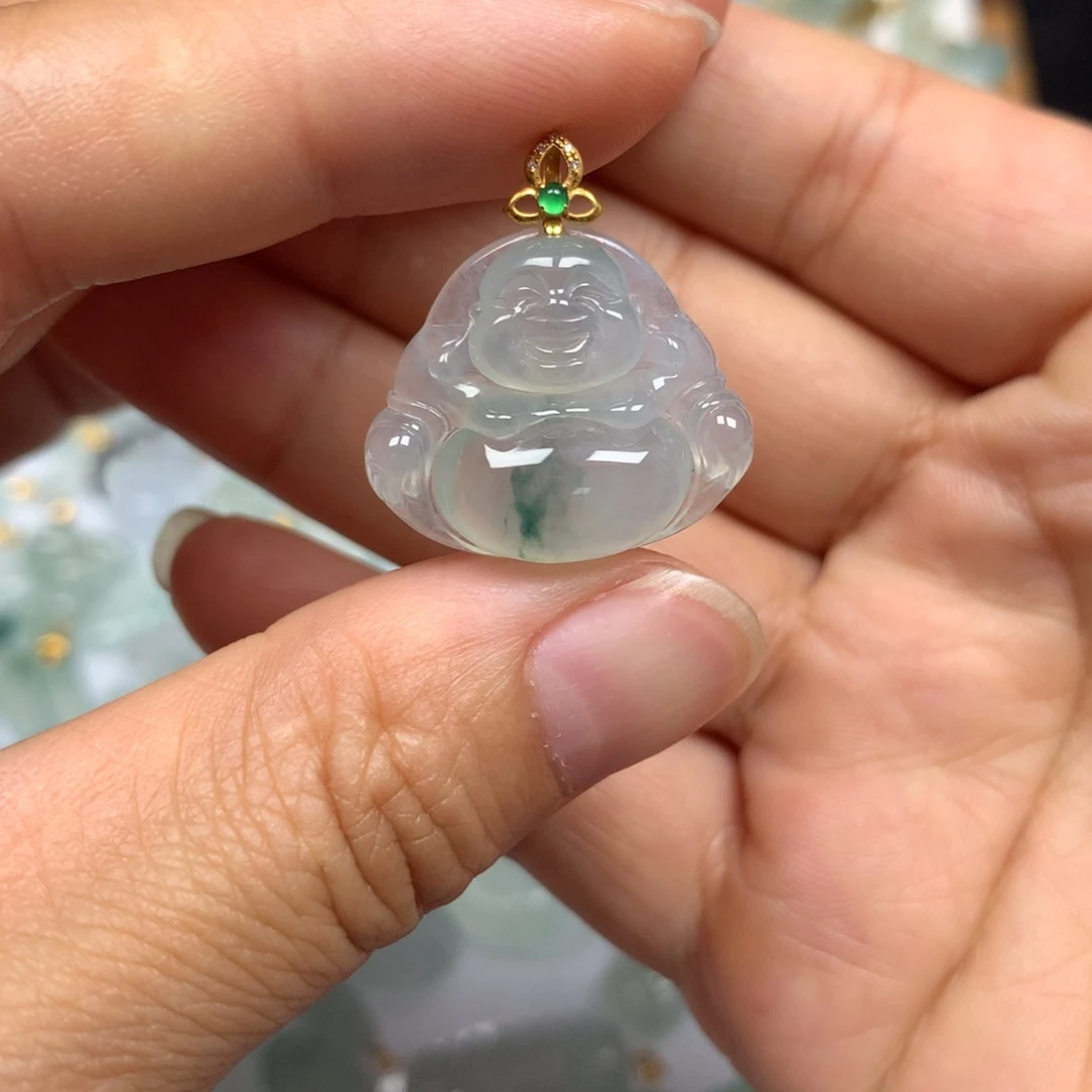 【闪购商品】翡翠18K金镶嵌吊坠(不含链)