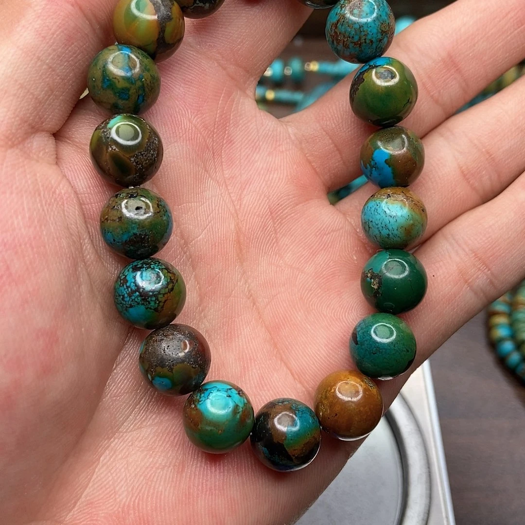 老*高瓷玉华三彩圆珠手串儿