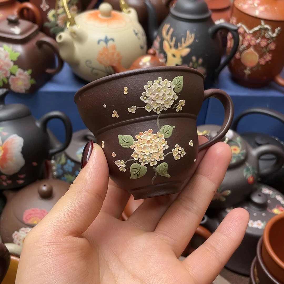 茶杯红泥紫砂主人杯100cc