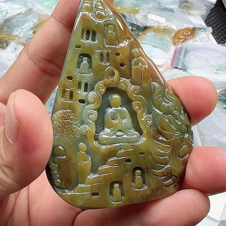 颈饰未镶嵌翡翠A**4缅甸翡翠吊坠