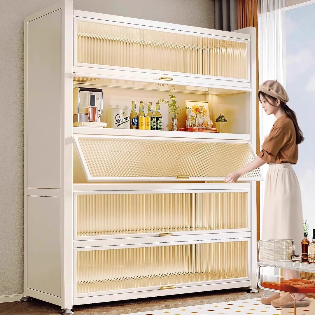 【热卖ING】置物架落地多层防尘收纳柜家用多功能橱柜储物柜书柜子