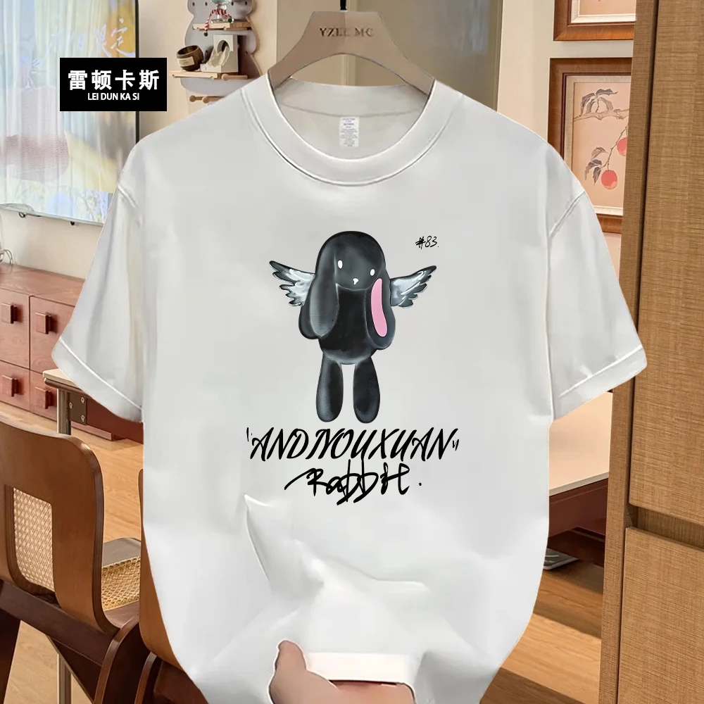 雷顿卡斯美式痞帅重磅纯棉短袖T恤青年男女款夏季ins潮牌圆领上衣