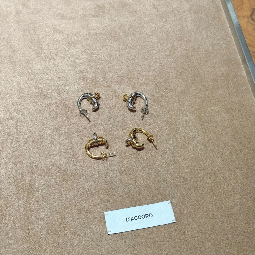 铜合金耳饰 DACCORD2025春C形螺纹耳钉女480dopdop买手店