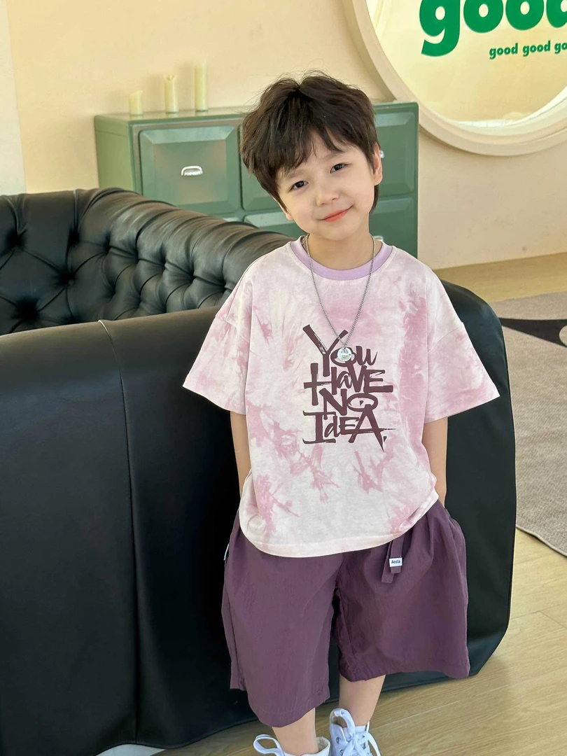 【自营｜线下款！扎染潮酷 精梳纯棉】男女童夏季短袖T恤010524041