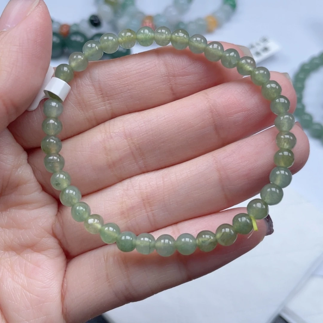翡翠手链未镶嵌纯天然a货缅甸翡翠包邮4.7mm