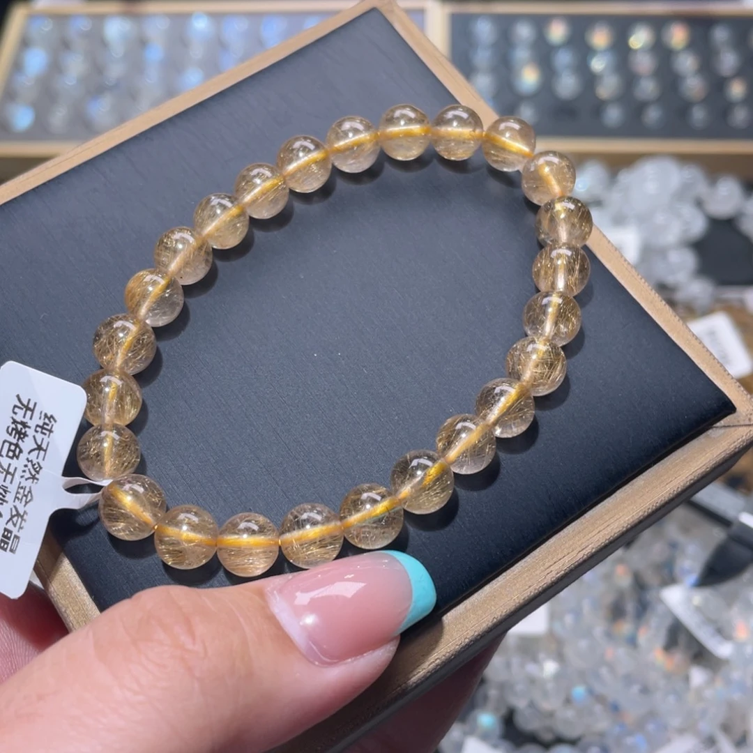 未镶嵌水晶手链金发晶手链8mm