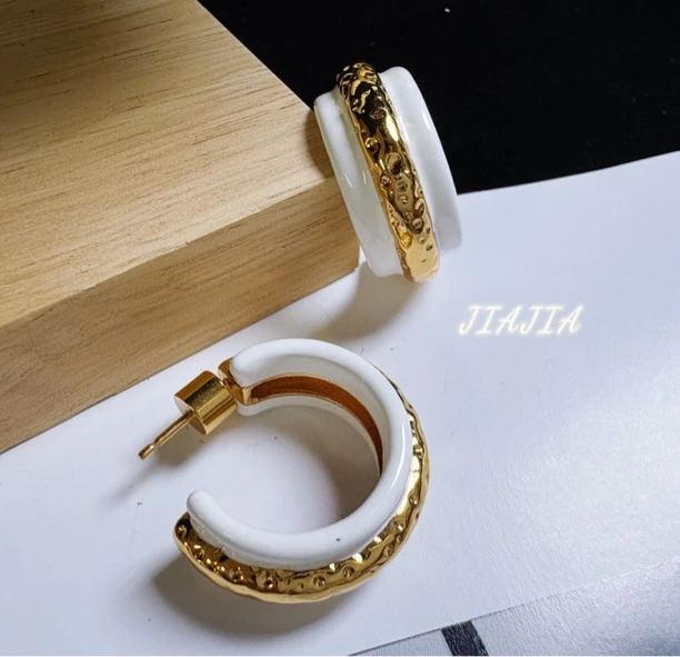 合金耳饰 镀18k欧美法式经典耳环