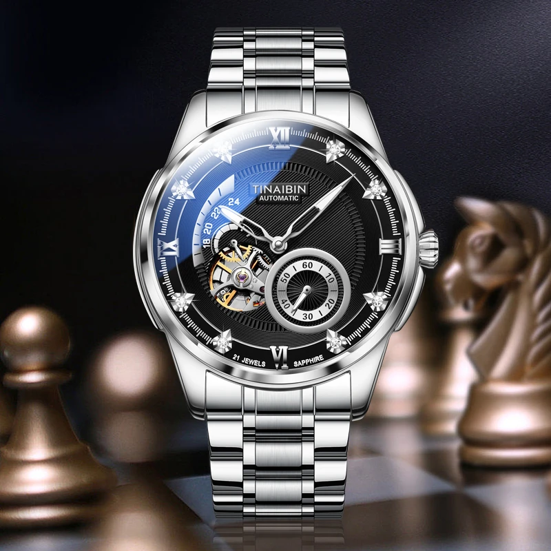 全新未使用 瑞士品牌TINAIBIN飞行员系列 全自动机械腕表lml