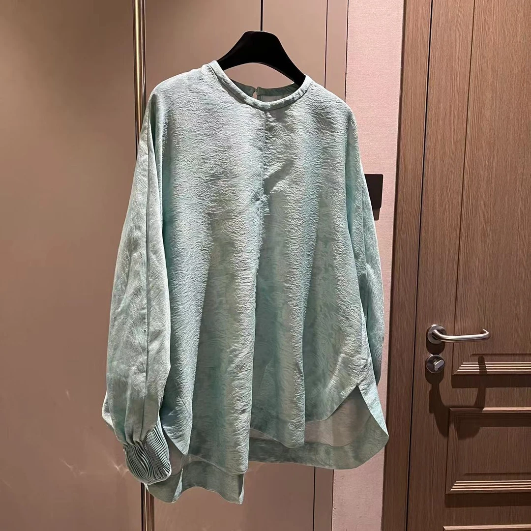 【大L】重磅外贸进口高奢重工设计师风显瘦肌理提花牙签纹衬衫25848