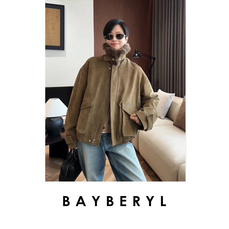 BAYBERYL老贝埃蒙4.0*毛领可拆时髦休闲皮羽绒服PY5E2227