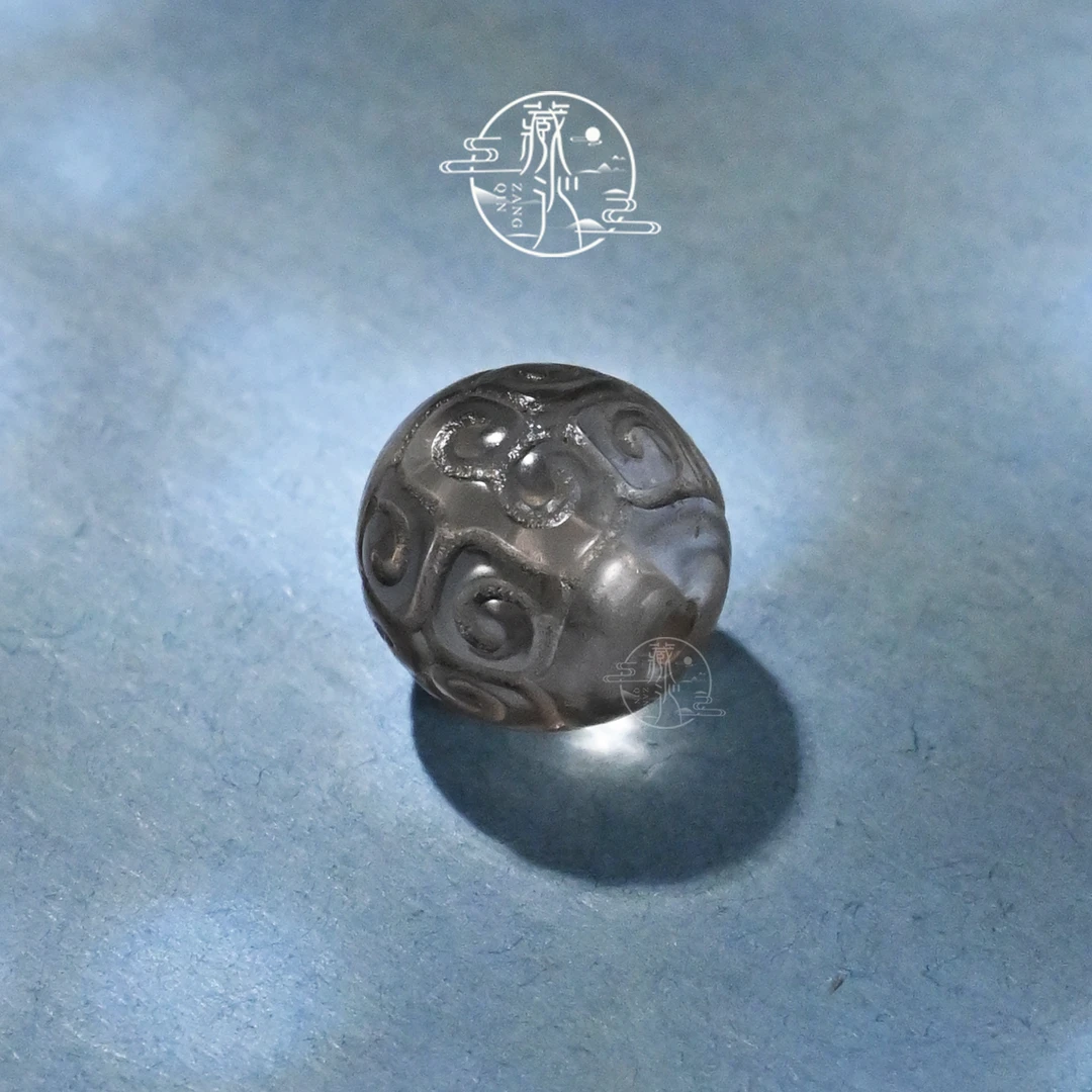 8/10/12MM茶水晶回纹圆珠单珠文玩手串DIY配饰珠子手链顶珠散珠子