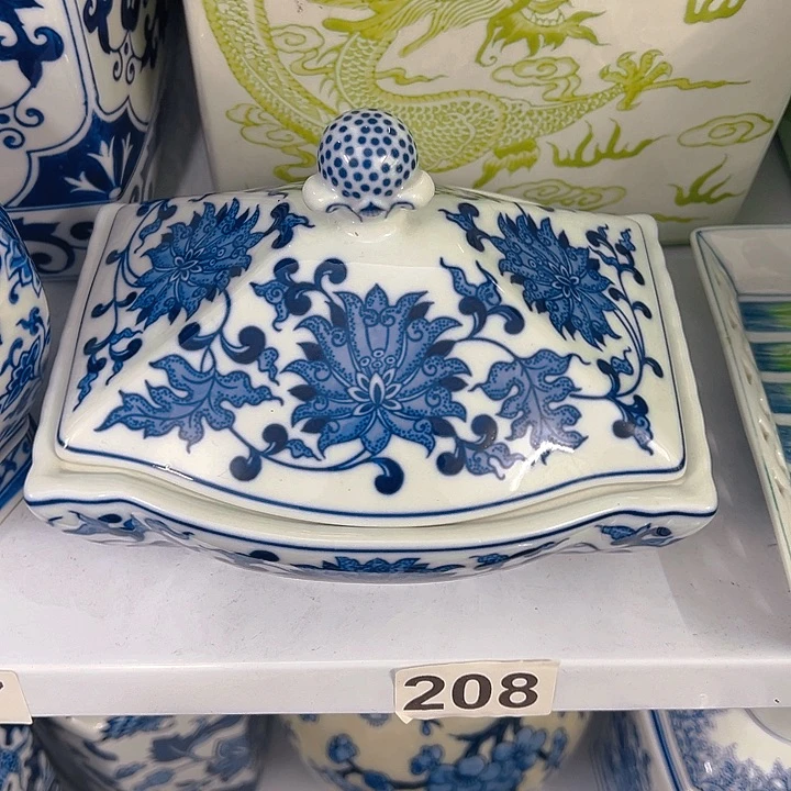 摆件青花瓷居家摆件，收纳盒，首饰盒，糖果盒