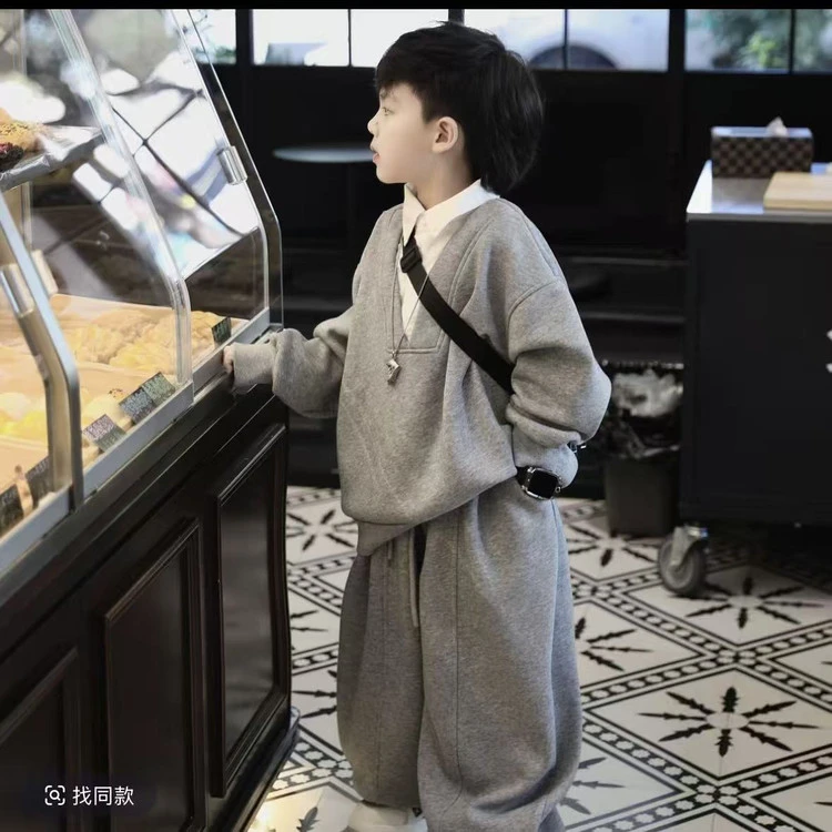 2025新款中大童学生套装儿童秋冬2025新款爆款洋气休闲宽松