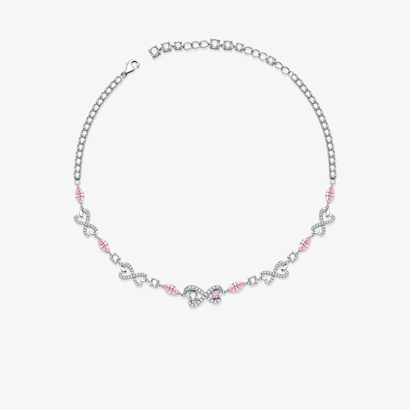 VIGG 铜合金合成锆石项链 甜心派对项链 时尚小众甜酷设计感