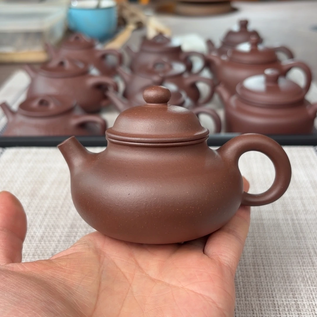 紫砂茶壶特价半手工老紫泥容天壶150cc