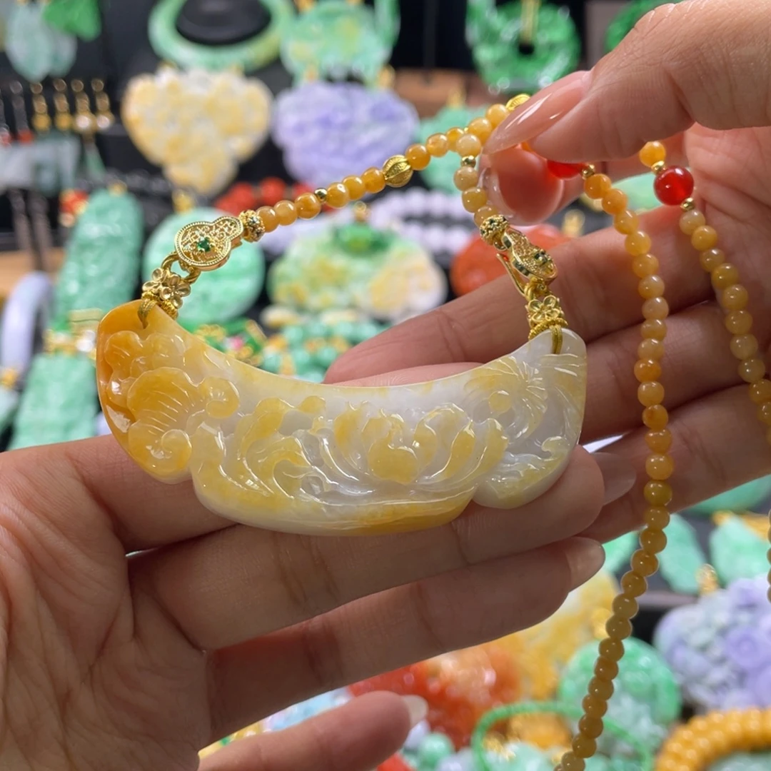 翡翠未镶嵌颈饰代编织