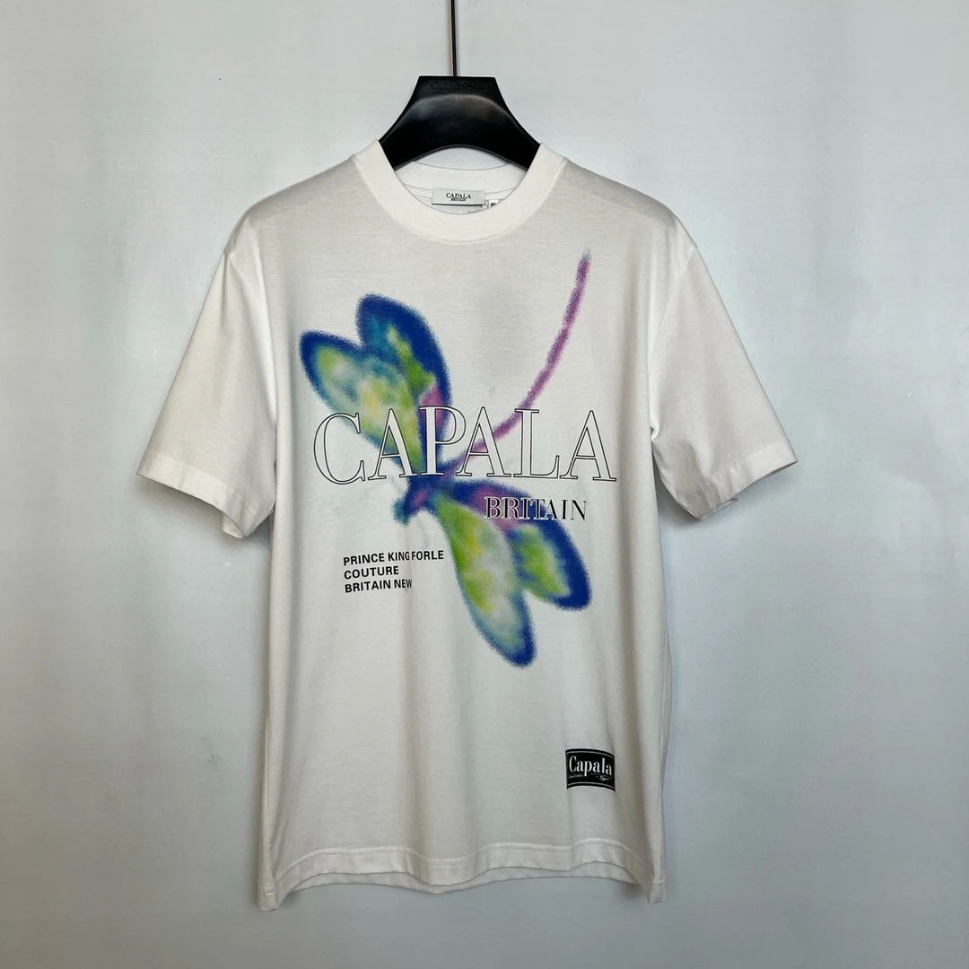 CAPALA/卡铂拉  白色彩绘水印圆领T恤 KB2521YT015