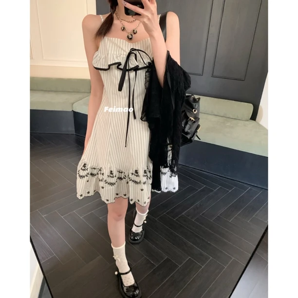 【赵小小&锦上添花系列连衣裙】28737 镂空吊带显瘦小个子连衣裙女